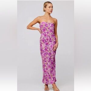 RESA Purple Floral Midi Dress